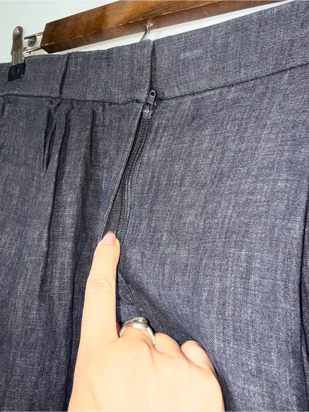 Eileen Fisher Small Organic Linen Pleated Wide Leg Pants Charcoal Quiet Luxury - Picture 6 of 16
